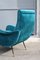Italian Green Velvet Lounge Chairs, 1950s, Set of 2 8