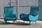 Italian Green Velvet Lounge Chairs, 1950s, Set of 2 2
