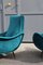 Italian Green Velvet Lounge Chairs, 1950s, Set of 2 6