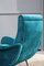 Italian Green Velvet Lounge Chairs, 1950s, Set of 2 5