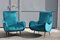 Italian Green Velvet Lounge Chairs, 1950s, Set of 2 3