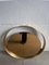 Mid-Century Modern Italian Round Gold Mirror With Gilt Frame and Wooden Details 3