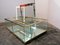 Mesa de centro italiana vintage de cristal con detalles de latón, Imagen 3