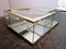 Vintage Italian Crystal Coffee Table with Brass Details 5