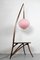 Mid-Century Modern Style Pink Floor Lamp and American Nut Table, Image 6