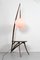 Lampadaire Mid-Century de Style Moderne Rose et Table en Nut Américain 4