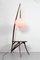 Mid-Century Modern Style Pink Floor Lamp and American Nut Table, Image 4