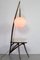 Mid-Century Modern Style Pink Floor Lamp and American Nut Table, Image 2