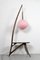 Mid-Century Modern Style Pink Floor Lamp and American Nut Table 1