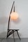 Mid-Century Modern Style Pink Floor Lamp and American Nut Table, Image 3