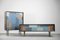 Mid-Century Modern Scandinavian Hand-Painted Birch Cabinet & Sideboard, 1960s, Set of 2, Image 1