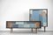 Mid-Century Modern Scandinavian Hand-Painted Birch Cabinet & Sideboard, 1960s, Set of 2, Image 5