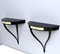 Black Wall-Mounted Console Tables by Guglielmo Ulrich, 1940s, Italy, Set of 2 6