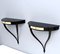 Tables Console Murales Noires par Guglielmo Ulrich, 1940s, Italie, Set de 2 6