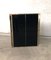 Hollywood Regency Style Belgian Black Mirror Glass & Brass Highboard Buffet, 1980s, Image 5