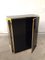 Hollywood Regency Style Belgian Black Mirror Glass & Brass Highboard Buffet, 1980s 15