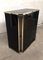 Hollywood Regency Style Belgian Black Mirror Glass & Brass Highboard Buffet, 1980s 11