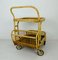 Bamboo, Rattan & Black Formica Trolley with Magazine Rack from FM, 1950s 4