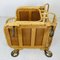 Bamboo, Rattan & Black Formica Trolley with Magazine Rack from FM, 1950s 2