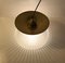 Scandinavian Fluted Glass and Brass Ceiling Lamp, 1970s, Image 4