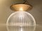 Scandinavian Fluted Glass and Brass Ceiling Lamp, 1970s, Image 9