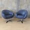 Blue Leather Swivel Armchairs by Joop for Himolla Polstermöbel, 2016, Set of 2, Image 1