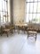 Rattan Dining Table & Chairs Set, 1950s, Set of 5 1