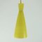 Lámpara colgante de vidrio amarillo y blanco de Aloys Gangkofner para Peill & Putzler, años 50, Imagen 8