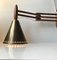 Scandinavian Accordion Wall Lamp in Teak and Brass, 1970s 6