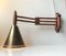 Scandinavian Accordion Wall Lamp in Teak and Brass, 1970s 4