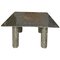 Square Labradorite Stone Dining Table in Silver and Gray, Image 1