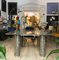 Square Labradorite Stone Dining Table in Silver and Gray 2