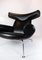 Model EJ 100 Ox Chair in Black Leather by Hans J. Wegner 3