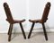 Mid-Century Spanish Leather and Wood Chairs, Set of 2 3