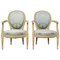 French Louis XVI Open Armchairs, Late 18th Century, Set of 2 1