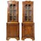 French Mid-Century Yew Wood Showcase Cabinets, Set of 2, Image 1