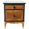 French Nightstand in Two-Toned Black and Cherrywood, 1960s 2