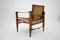 Safari Stuhl aus Eichenholz & Leder, 1960er 5