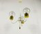 Mid-Century Brass and Glass Tulip Chandelier, 1960s 6