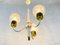 Mid-Century Brass and Glass Tulip Chandelier, 1960s 5