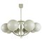 Large Mid-Century White Space Age Chandelier from Kaiser, 1960s, Germany 1