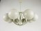 Large Mid-Century White Space Age Chandelier from Kaiser, 1960s, Germany 8