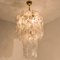 Large Torciglione Brass White Spiral Murano Glass Chandeliers, 1960, Set of 2, Image 6