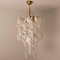 Large Torciglione Brass White Spiral Murano Glass Chandeliers, 1960, Set of 2, Image 9