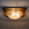 Square Domed Murano Wall Light with Smokey Glass and Brass 15