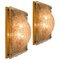 Viereckige gewölbte Murano Wandlampe aus Rauchglas und Messing 1