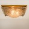 Square Domed Murano Wall Light with Smokey Glass and Brass 16