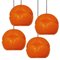 Geometrical Cast Opaque Orange Glass Fixture from Peill & Putzler, Set of 2 4
