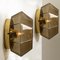 Geometric Smoked Glass and Brass Wall Light from Limburg Glashütte 20