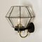 Large Iron and Clear Glass Wall Light from Glashütte Limburg, 1960 2